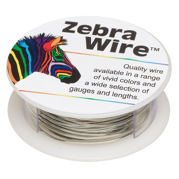 Wire, Zebra Wire™, tinned copper, silver color, round, 20 gauge. Sold per 15-yard spool. image number 0