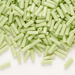 Bead, Preciosa Ornela Czech glass, bugle bead, pkg/50g, #3, opaque pale green, (53410).