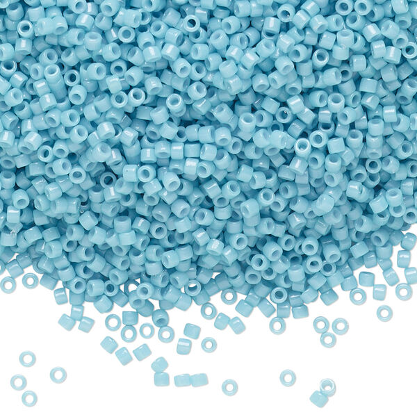 Seed bead, Delica®, glass, pkg/250g, #11 round, Duracoat® opaque outside dyed Nile blue (DB-2128). image number 0