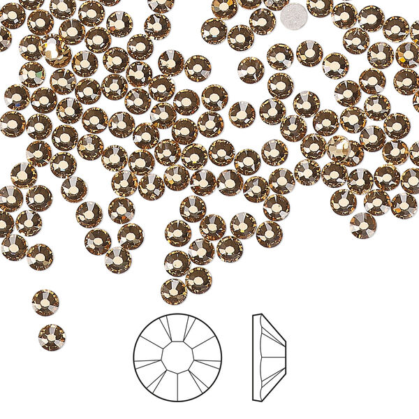 Flat back 1440pk light Colorado topaz foil back, Preciosa MAXIMA Czech crystal hotfix rhinestone 2.7-2.9mm chaton rose round SS10 image number 0