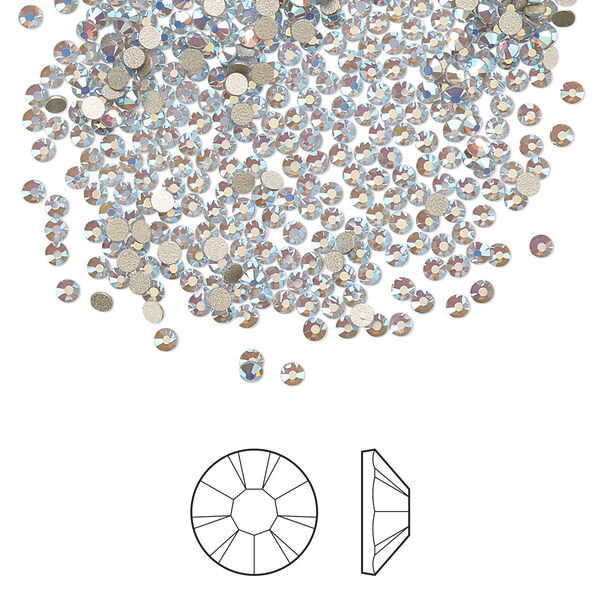 Flat back 144pk light sapphire opal AB foil back, Preciosa MAXIMA Czech crystal rhinestone 1.7-1.9mm chaton rose round SS5 image number 0