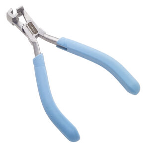 Pliers, Beadalon&reg;, banding, rubber and steel, blue, 5-1/4 inches with 3.9mm wide groove, double band, vinyl-free grips. Sold individually.