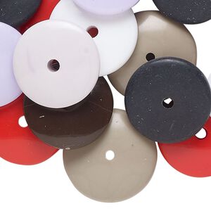 Bead, acrylic, pkg/2 ounces, mixed colors, 18x5mm-20x7mm rondelle.