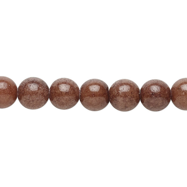 Bead, mountain "jade" (dolomite marble) (dyed), brown, 8mm round, B grade, Mohs hardness 3. Sold per 15-1/2" to 16" strand. image number 0