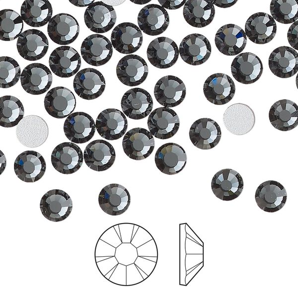 Flat back 144pk light graphite foil back, Preciosa VIVA 12® Czech crystal rhinestone 4.6-4.8mm chaton rose round SS20 image number 0