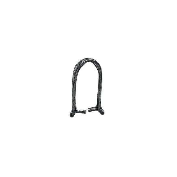 Bail, ice-pick, gunmetal-plated brass, 14.5x7.5mm fancy triangle, 11mm grip length. Sold individually. image number 1