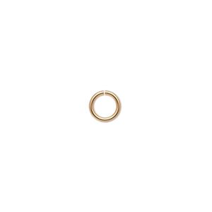 Jump ring, 14Kt gold-filled, 6.5mm round, 4.5mm inside diameter, 18 gauge. Sold per pkg of 20.