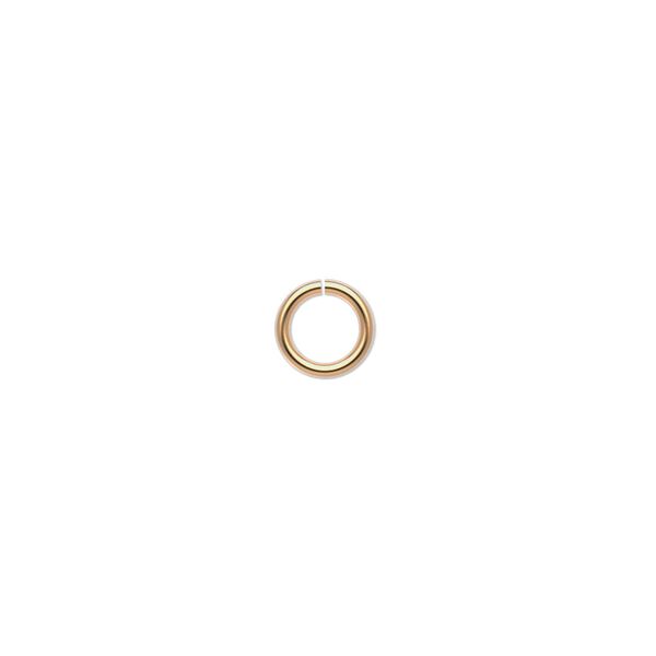 Jump ring, 14Kt gold-filled, 6.5mm round, 4.5mm inside diameter, 18 gauge. Sold per pkg of 20. image number 0