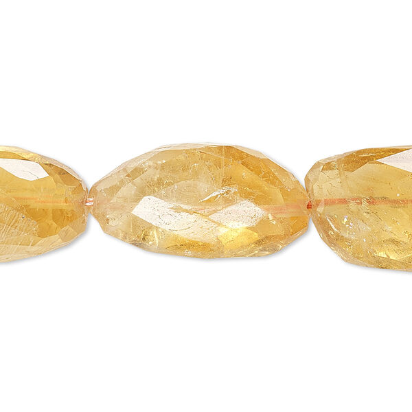 Bead, citrine (dyed / heated), small to large hand-faceted nugget, Mohs hardness 7. Sold per 15-1/2" to 16" strand. image number 0