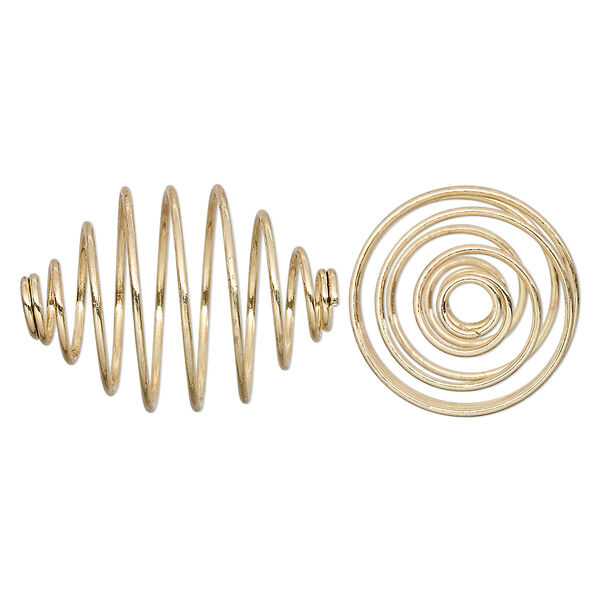 Bead cage, gold-plated steel, 23x17mm tapered oval. Sold per pkg of 10. image number 0