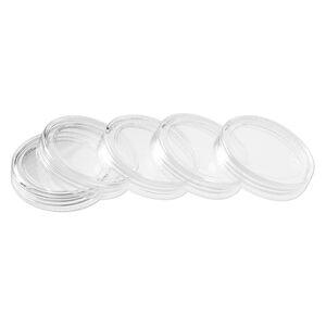 Organizer cap, Space Saver, plastic, clear, 1-1/2 inch round. Sold per pkg of 5.