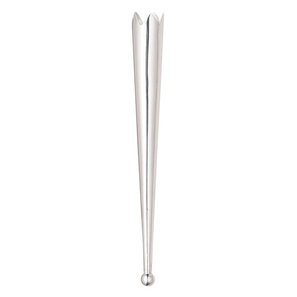 Bolo tip, sterling silver, 55x6.5mm with 3mm ball, 5.5mm inside diameter. Sold individually. image number 0