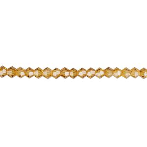 Bead 1pk 16 facets transparent gold, Celestial Crystal® 3mm bicone 15.5-16 inch