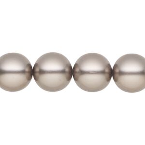 Pearl 10pk dark grey, Preciosa Czech crystal 12mm round