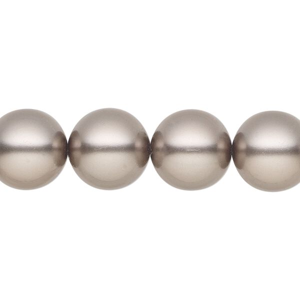 Pearl 10pk dark grey, Preciosa Czech crystal 12mm round image number 0