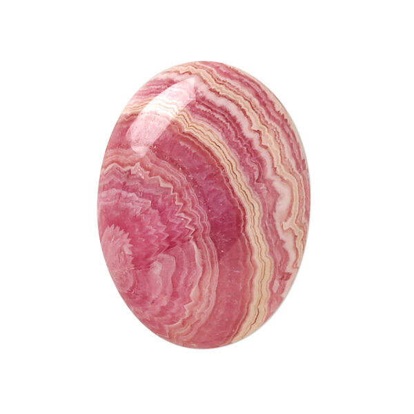 Cabochon, rhodochrosite (natural), 30x22mm calibrated oval, B grade, Mohs hardness 3-1/2 to 4-1/2. Sold individually. image number 0