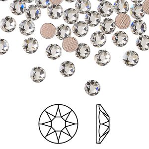Flat back 1440pk crystal foil back, Swarovski® hotfix 4.6-4.8mm rose round SS20 2078HF