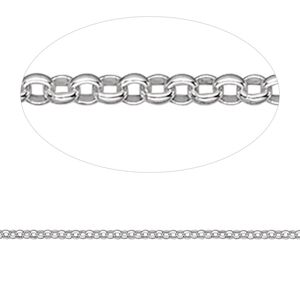 Chain 1pkg1 sterling silver rolo, 1.5mm, Gossamer™ 5 foot unfinished