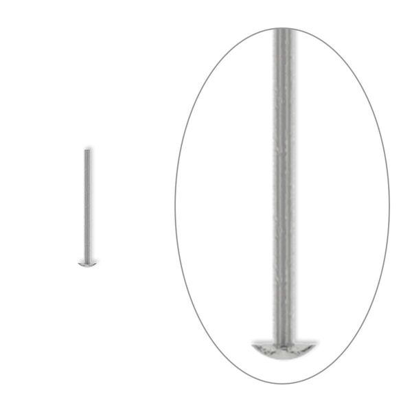 Head pin, antique silver-plated brass, 1/2 inch, 21 gauge. Sold per pkg of 100. image number 0