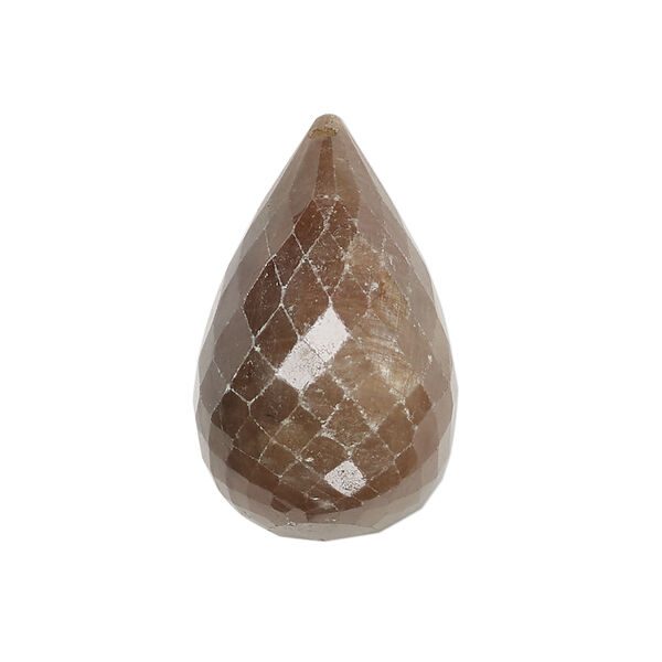 Bead, golden sheen sapphire (natural), 25x19mm-30x18mm hand-cut faceted teardrop, B- grade, Mohs hardness 9. Sold individually. image number 0