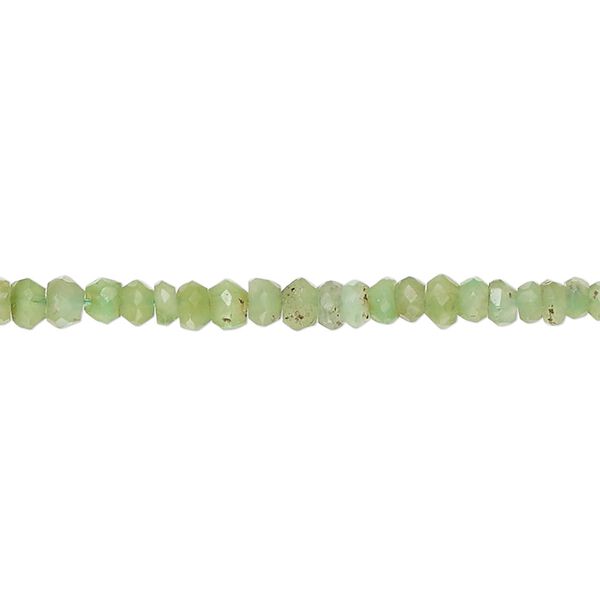 Chrysoprase 1pkg1, hand-cut faceted rondelle bead natural 14 inch 3x2mm-4x3mm / 3mm image number 0