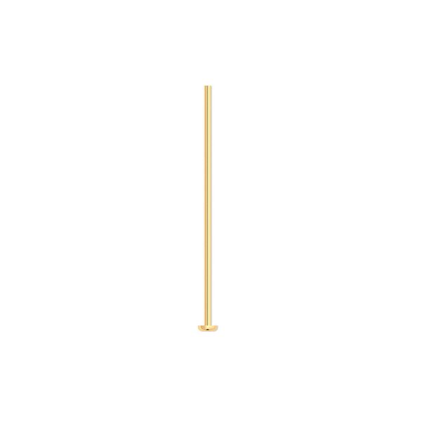 Head pin, gold-plated brass, 1 inch, 21 gauge. Sold per pkg of 100. image number 0