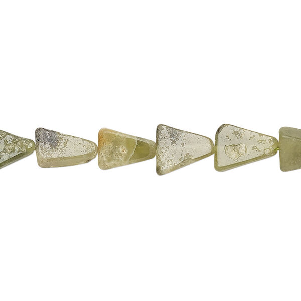 Bead, vesuvianite (natural), 7x7x5mm-10x10x8mm hand-cut flat triangle, C grade, Mohs hardness 6-1/2. Sold per 13-inch strand. image number 0