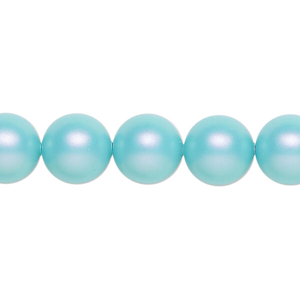 Pearl 25pk iridescent light turquoise, Crystal Passions® 10mm round 5810 image number 0