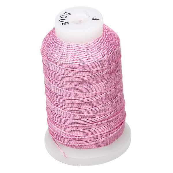 Thread, Purely Silk™, strawberry pink, size F. Sold per 140-yard spool. image number 0