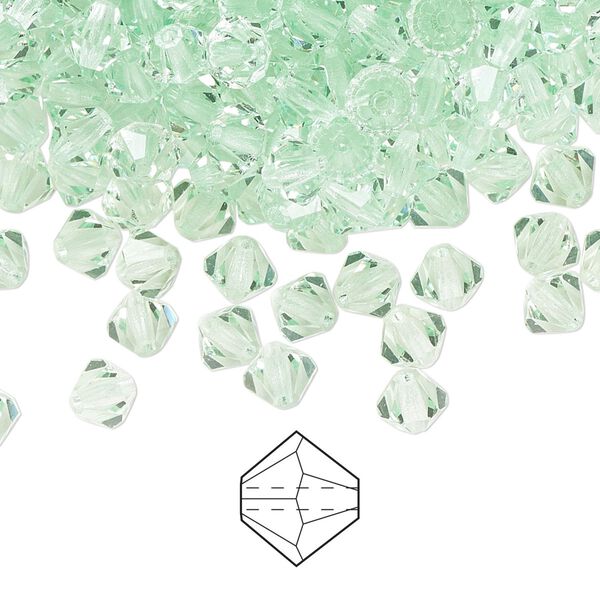 Bead 144pk chrysolite, Preciosa Czech crystal 5mm bicone image number 0