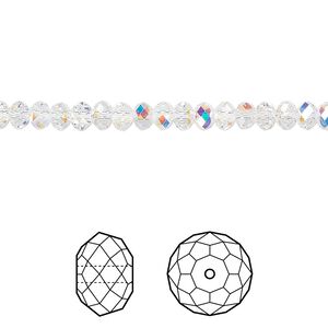Bead 720pk crystal AB, Swarovski® 4x3mm rondelle 5040