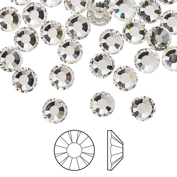 Flat back 24pk crystal foil back, Preciosa MAXIMA Czech crystal rhinestone 6.32-6.5mm chaton rose round SS30 image number 0