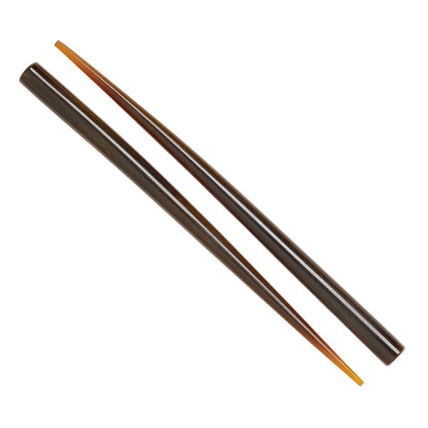 Hair stick, horn (dyed), brown, 6 inches, end-drilled. Sold per pkg of 2. image number 0