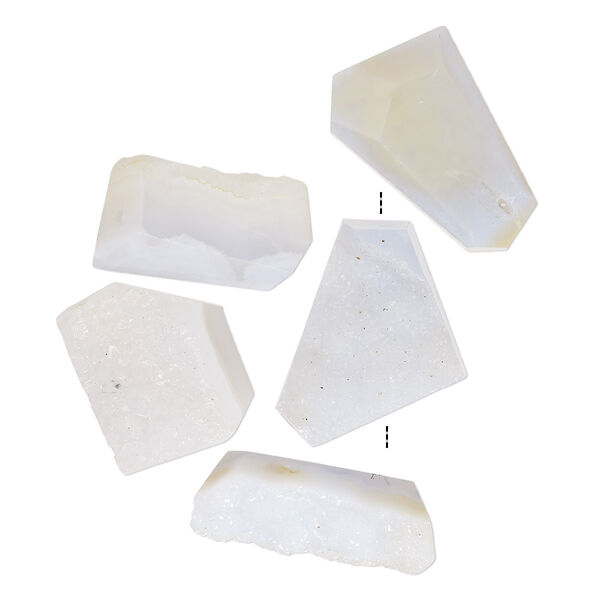 Blue lace agate 1pkg5, freeform bead natural C grade, 22x10mm-31x21mm image number 0