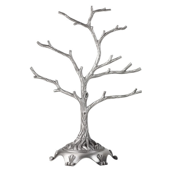 Display, antique silver-plated "pewter" (zinc-based alloy), 14 x 10-1/2 x 6-inch tree. Sold individually. image number 0
