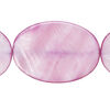 Mother-of-pearl shell 1pkg1, flat oval bead 15 inch light violet 34x24mm-35x25mm image number 0