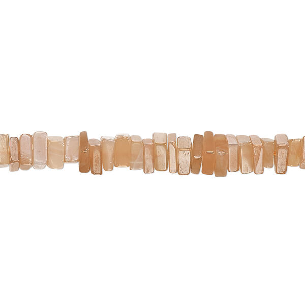 Bead, peach moonstone (natural), 4x1mm-5x2mm hand-cut square rondelle, B grade, Mohs hardness 6 to 6-1/2. Sold per 8-inch strand, approximately 95-150 beads. image number 0