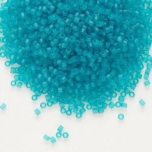 Seed bead, Delica®, glass, pkg/250g, #11 round, translucent matte teal aqua (DB-0786).
