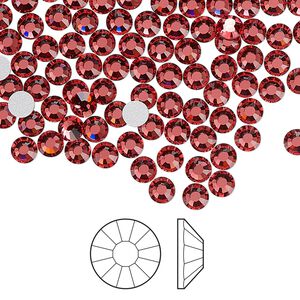 Flat back 1440pk indian pink foil back, Preciosa Viva 12® Czech crystal rhinestone 3.8-4mm chaton rose round SS16