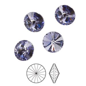 Chaton 8pk tanzanite foil back, Preciosa MAXIMA Czech crystal rhinestone 10.54-10.91mm rivoli SS47