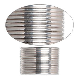 Wire, sterling silver, dead-soft, half-round, 14 gauge. Sold per pkg of 5 feet.