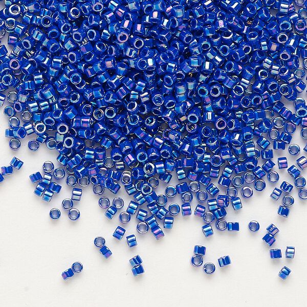 Seed bead, Delica®, glass, pkg/7.5g, #11 round, opaque rainbow cobalt (DB-0165). image number 0