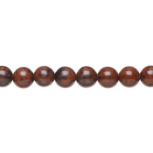 Mahogany obsidian 1pkg1, round bead natural 15.5-16 inch 6mm