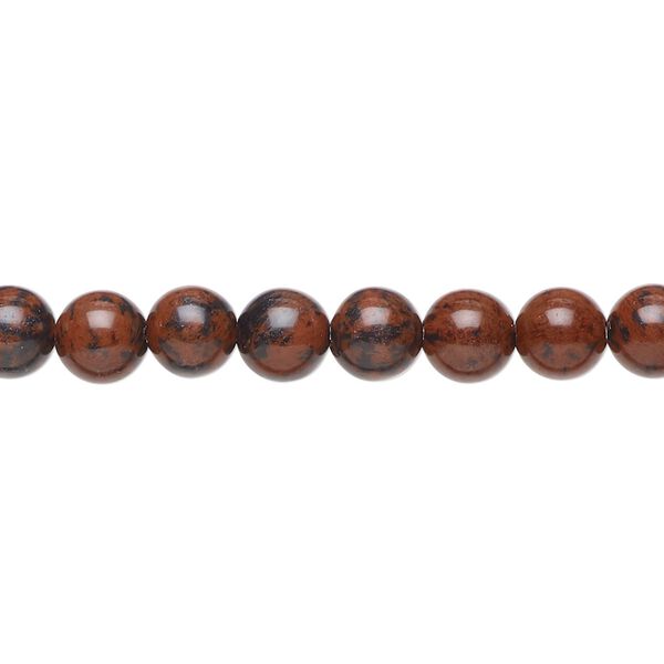 Mahogany obsidian 1pkg1, round bead natural 15.5-16 inch 6mm image number 0