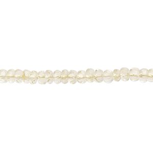 Lemon quartz 1pkg1, hand-cut faceted rondelle bead 13 inch 3x2mm-4x3mm