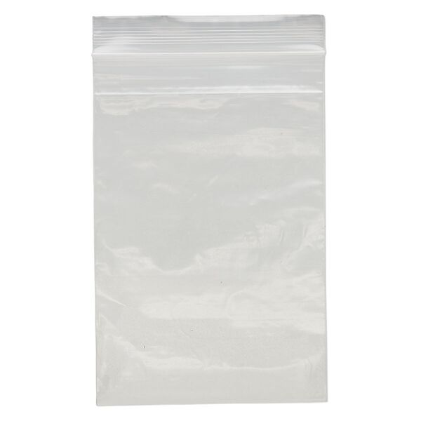 Bag, Tite-Lip™, anti-tarnish plastic, transparent clear, 4x6-inch top zip. Sold per pkg of 1,000. image number 1