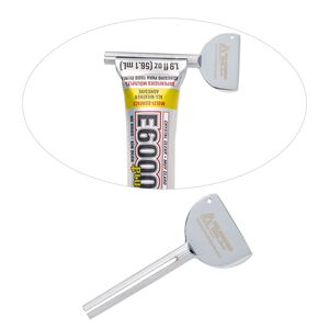 Tube squeezer, Fire Mountain Gems and Beads©, imitation rhodium-finished "pewter" (zinc-based alloy), 3-1/4 x 1-1/2 inch key. Sold individually.