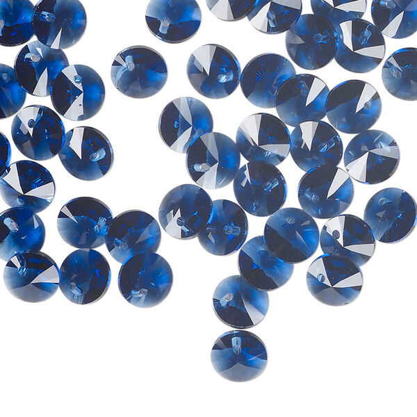 Drop 720pk dark sapphire, Swarovski® ReCreated™ 6mm pendant mini disk 6428 image number 1