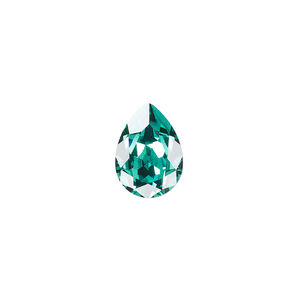 Fancy stone 1pkg1 Caribbean green foil back, Crystal Passions&reg; Regenerated 14x10mm pear 4320