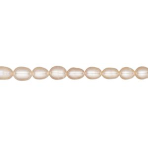 Pearl, cultured freshwater, mauve, 3-4mm rice, B grade, Mohs hardness 2-1/2 to 4. Sold per 14-inch strand.